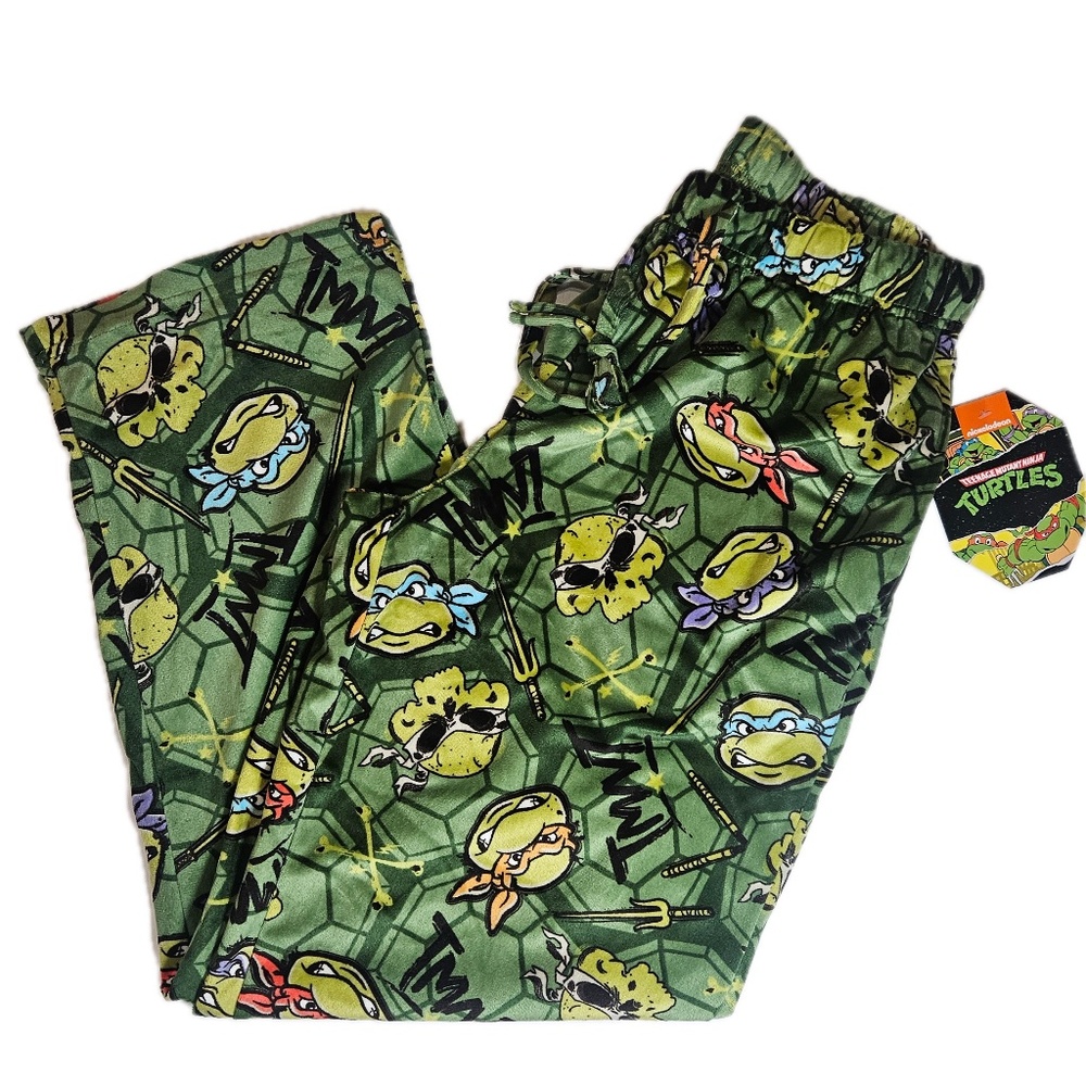 Teenage Mutant Ninja Turtles Pants Mens Large‎ Green Sleep Pajama TMNT Print